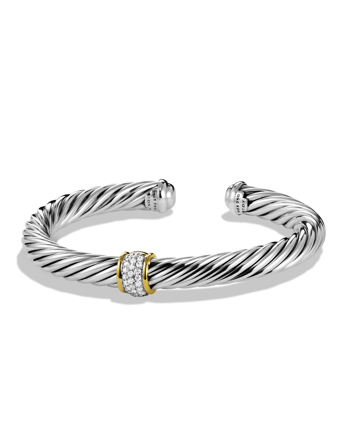 David Yurman Cable Classics Bracelet With Diamonds And Gold In Adi